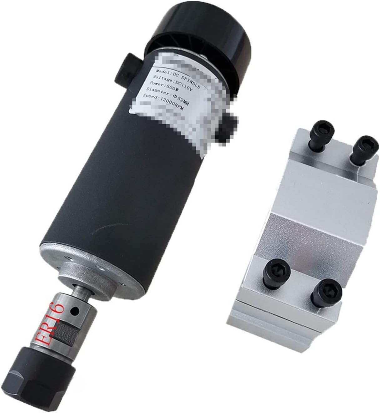 Lwplbbxh Spindle Motor CNC Spindle 500w ER11 Collet 52MM Diameter DC Small 0.5kw Air Cooled Spindle Motor for Engraving Milling Spindle with Free scre Powerful Bearings (Color : 500W ER16)