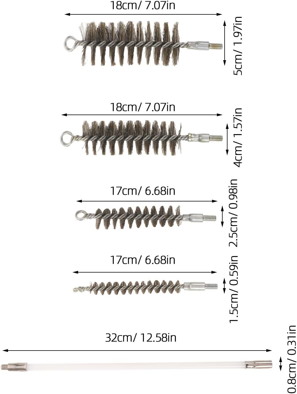 4pcs Threaded Chimney Brush with M8 Rods for Vent Duct Cleaning