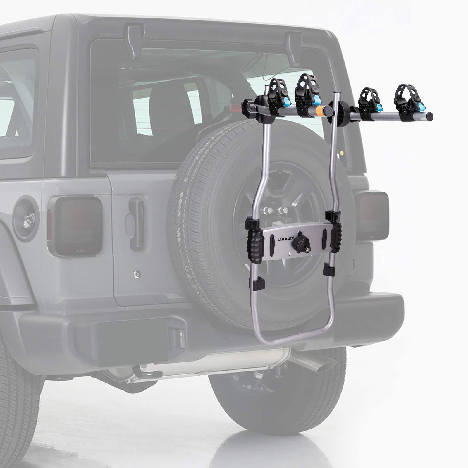 Bunker INDUST 2-Bike Spare Tire Rack Adjustable Bolt-On Spare Tire Rack,75 lb. Capacity Spare Tire Bicycle Carrier