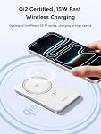 UGREEN 8.6mm Ultra-Slim Qi2 15W Magnetic Battery, 5000mAh Wireless Magsafe Power Bank, 20W PD Fast Charging Portable Charger, External Battery Compatible with iPhone 17/16/15/14 Series, White
