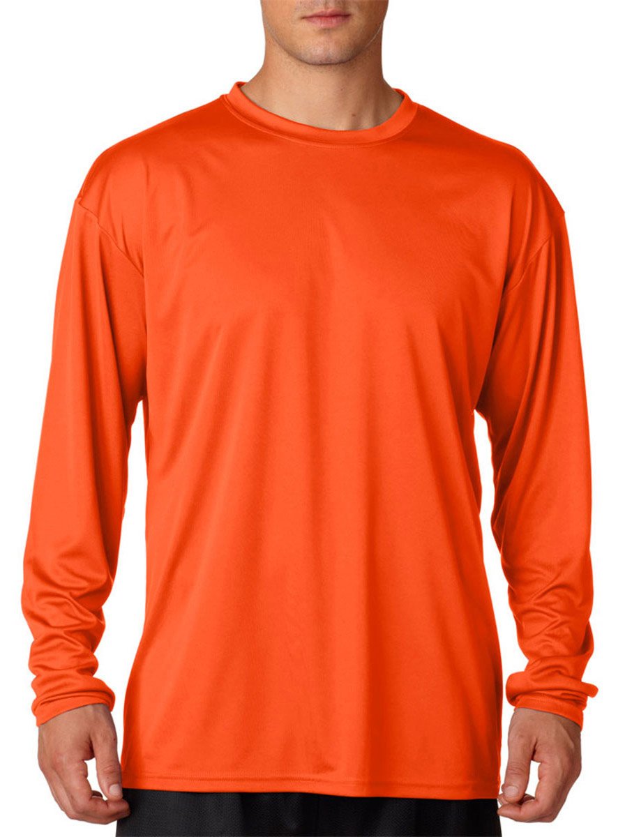 A4 Adult Cooling Performance Long-Sleeve T-Shirt, Athletic Orange, X-Large