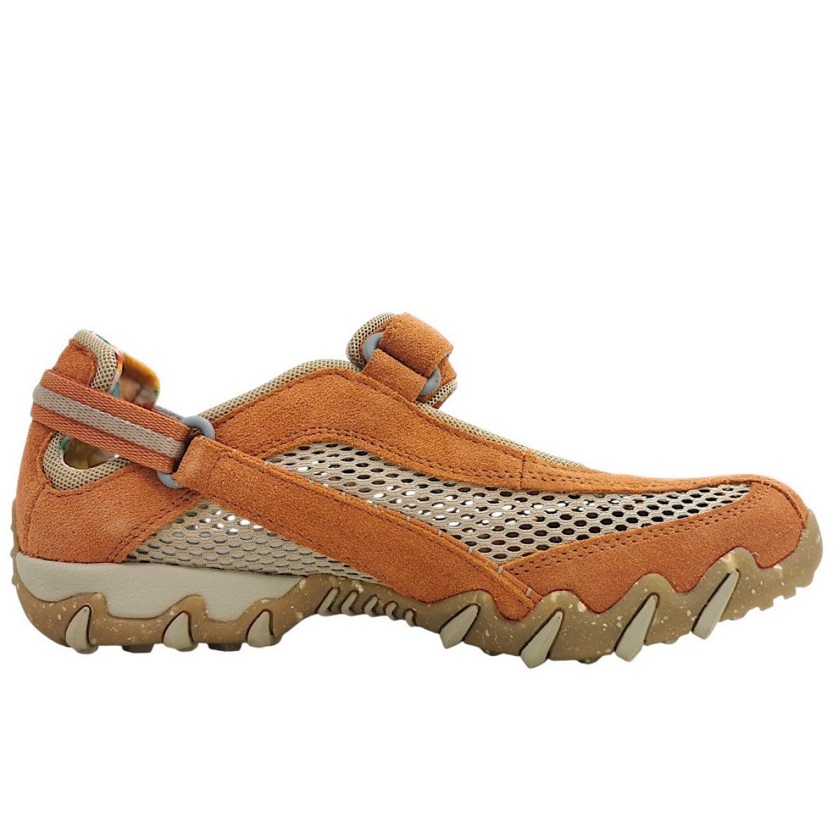 Allrounder Sneaker NIRO 23/12, Velourleder mit offenem Mesh, Karamell-Braun, Fußbett zum Wechseln Braun