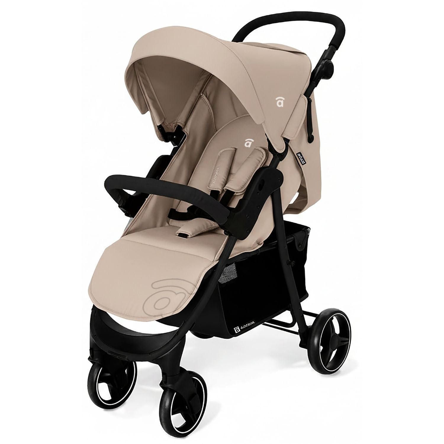Asalvo AMÉRICA 3 Silla de Paseo, Carrito bebé, Carro para bebés, Confortable, Ultraligera, Segura, Capota con Ventana y Freno Trasero, Manejable, Plegado compacto, Carga Máxima 24 kg, Beige