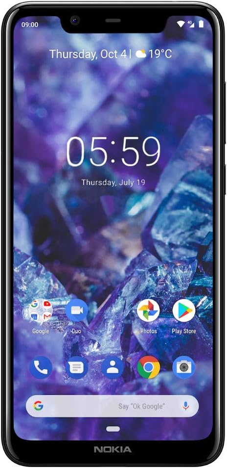 Nokia 5.1 Plus - Android 9.0 Pie - 32 GB - Single SIM Unlocked Smartphone (at&T/T-Mobile/MetroPCS/Cricket/H2O) - 5.86" 19:9 HD+ Screen - Black
