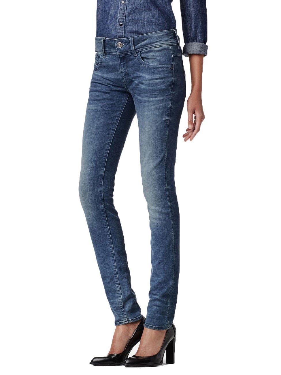 G-STAR Women's Core Lynn Mid Rise Skinny Fit Jeans