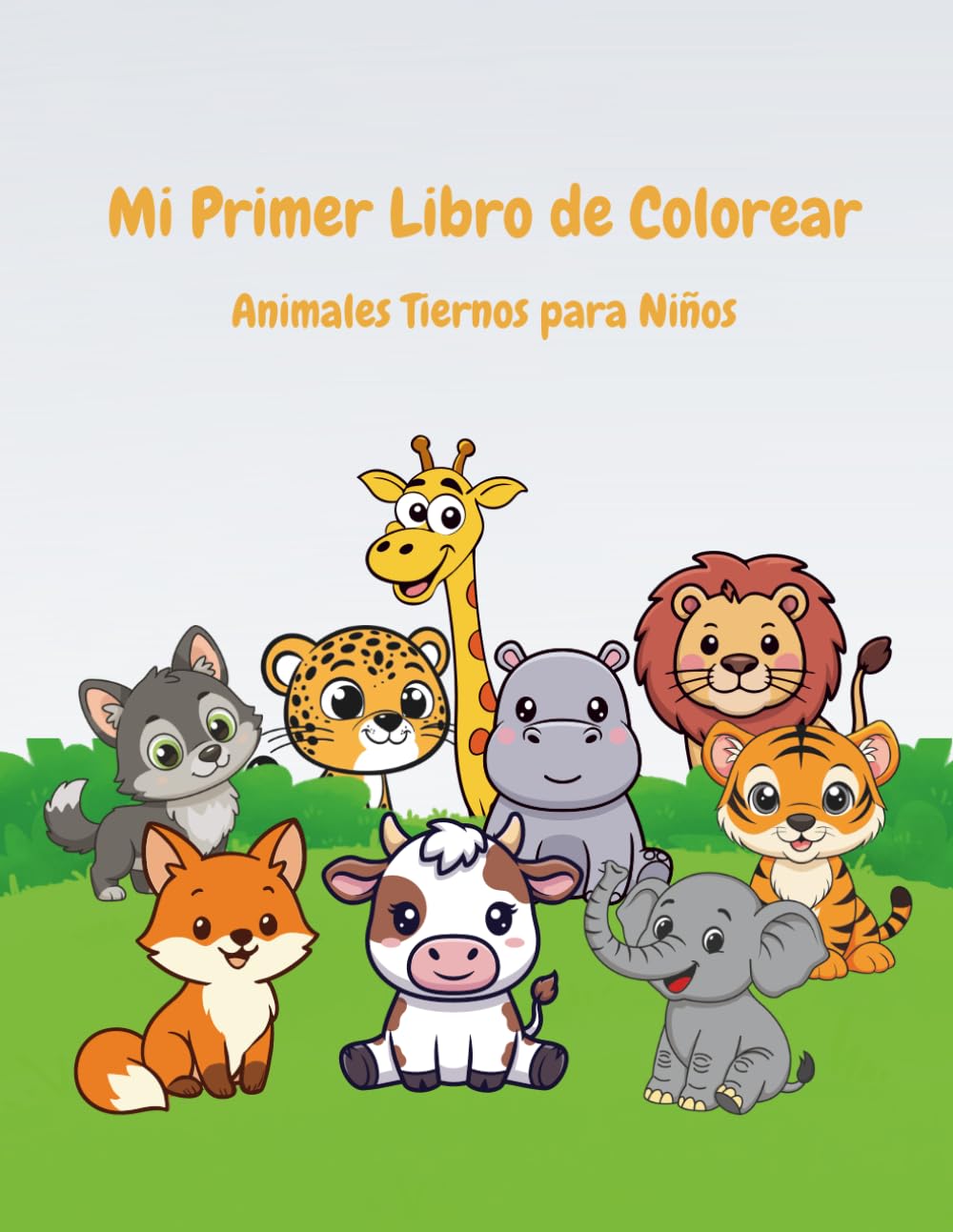 Animales Tiernos Para Colorear: Dibujos grandes y fáciles para niños