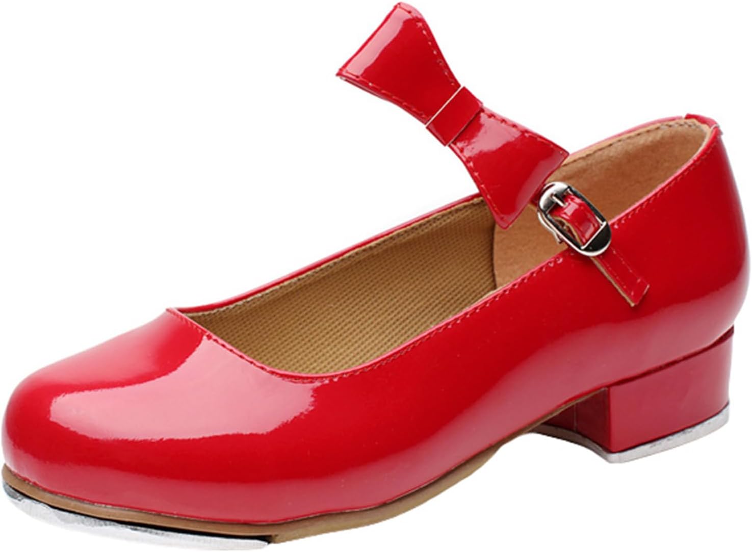 Women's Tap Shoes Patent Leather Mary Jane Dance Shoes Adjustable Strap