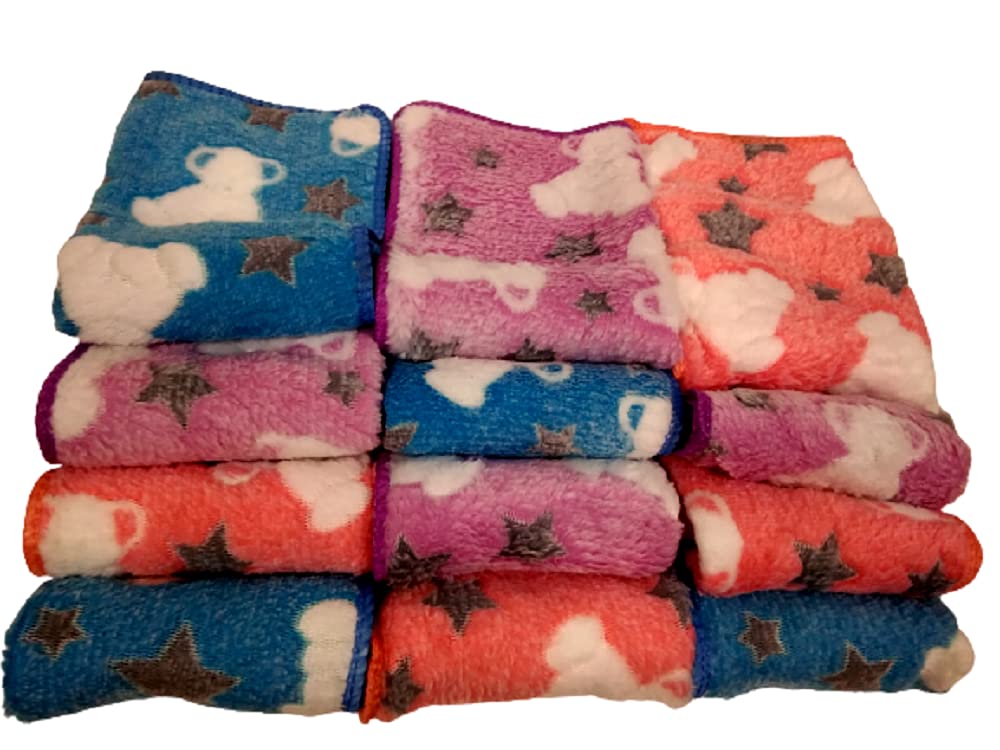 USEME 9727 COMBO Handkerchief MUILTY COLORS Towel Hand Face FUR Towel Handkerchiefs Bathroom Towel (PACK OF 12)