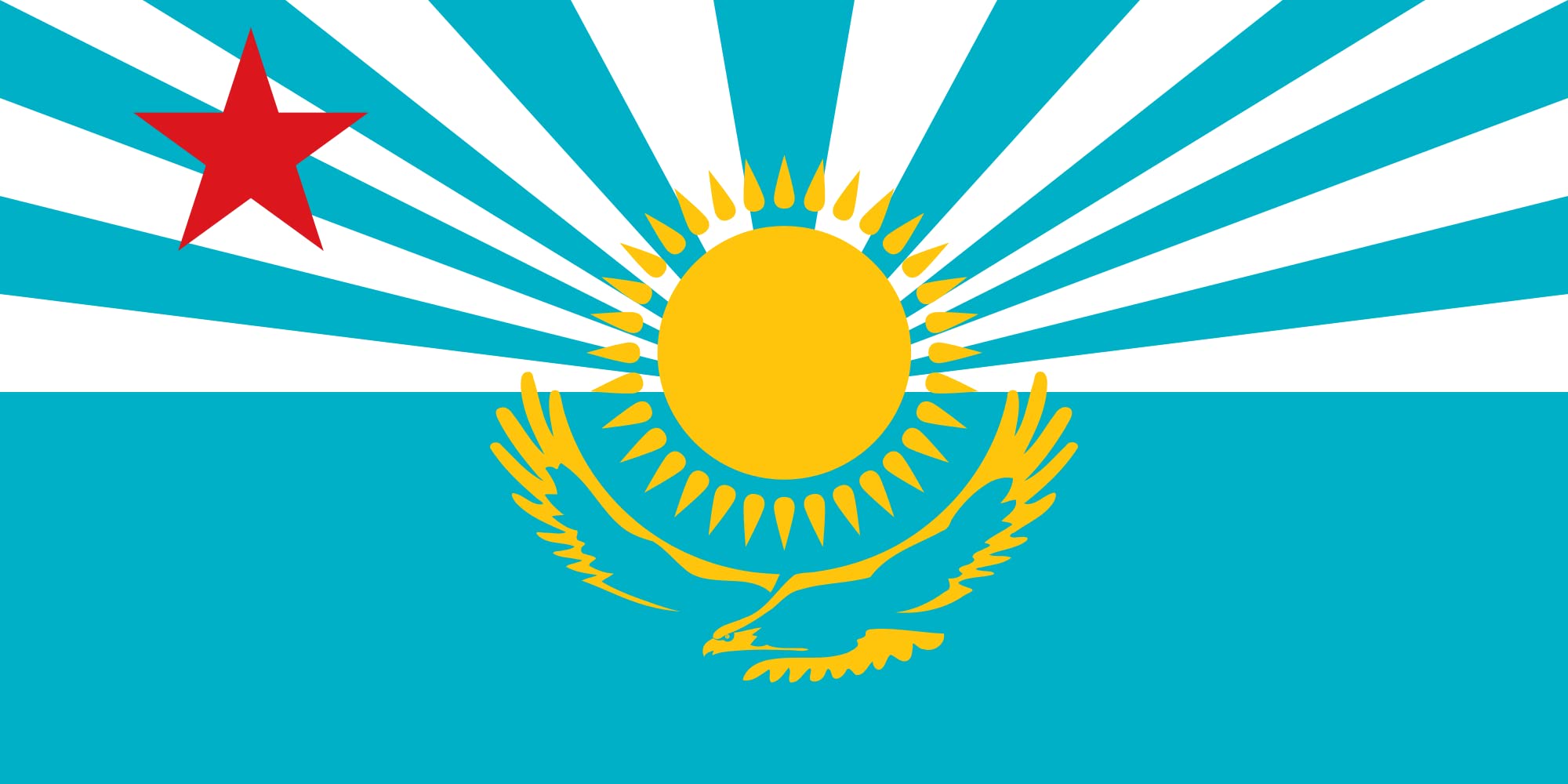 Drapeau Kazakhstan Air Force de 1,35m² idéal pour pavoiser votre jardin