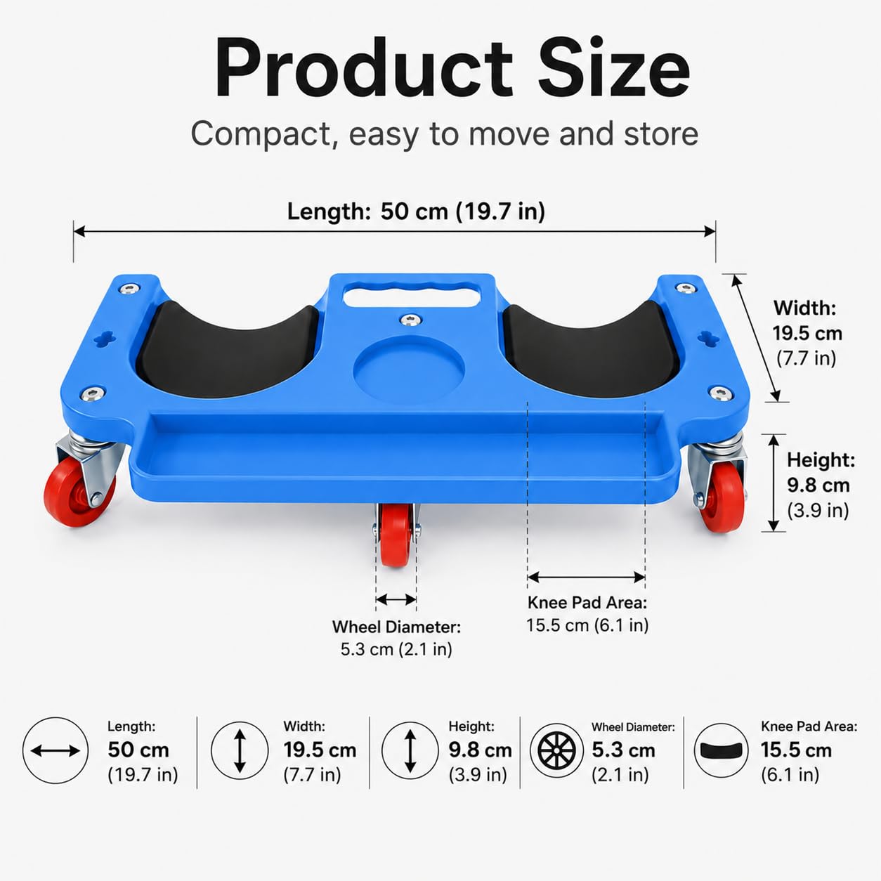 Genouillères roulantes, genouillères avec 3 roulettes et coussin en gel confortable, rotation à 360 degrés, avec roulettes pour le travail, le chantier, genouillères coulissantes flexibles avec