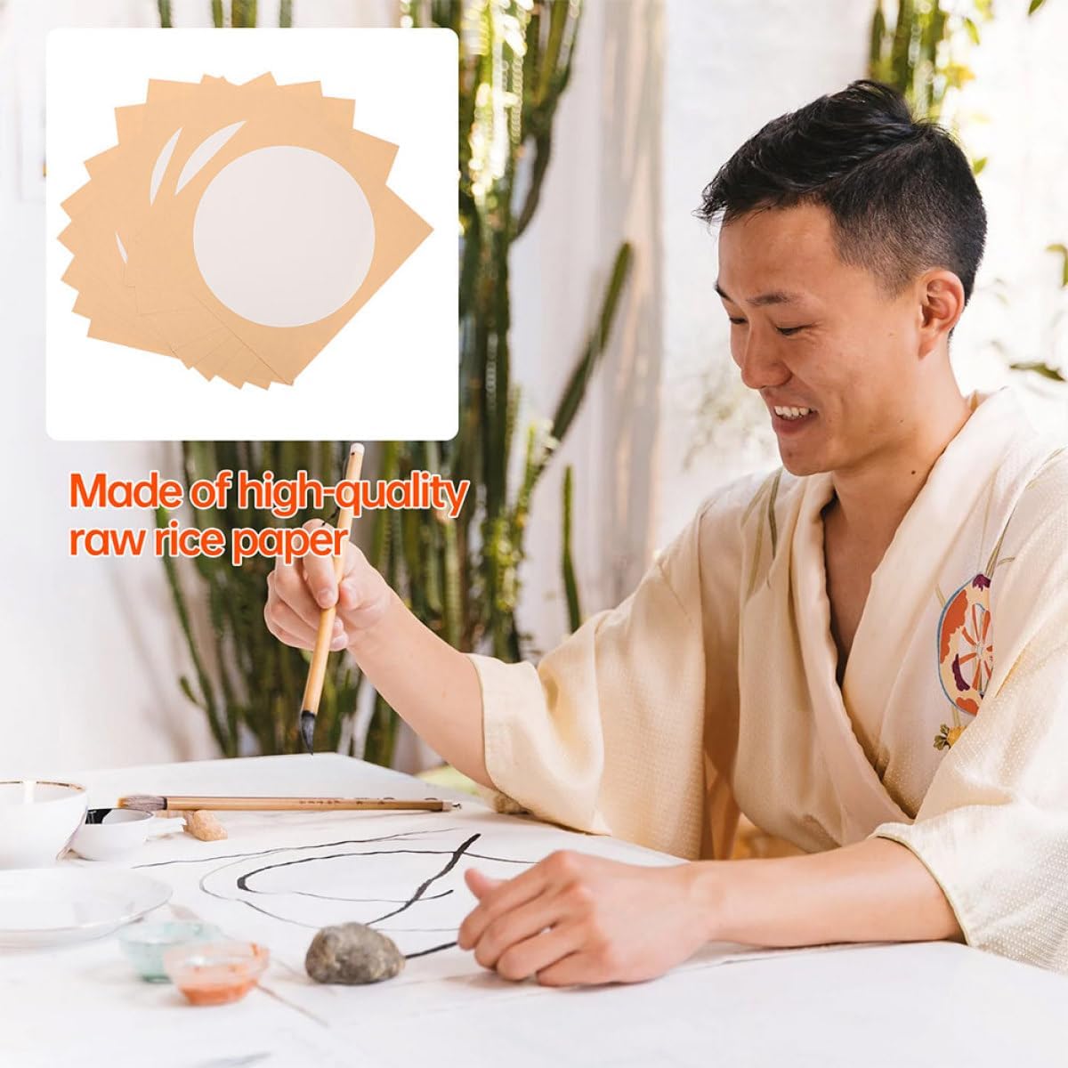 20Pcs Xuan Paper Calligraphy Writing Paper for Chinese Painting Drawing Lightweight Portable Art Practice with Water Absorption and Ink Diffusion