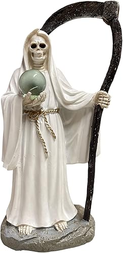 Miniatura 4 de Juego de 5 estatuas de Santa Muerte de 9 pulgadas, estatua de la parca, estatua de la muerte santa