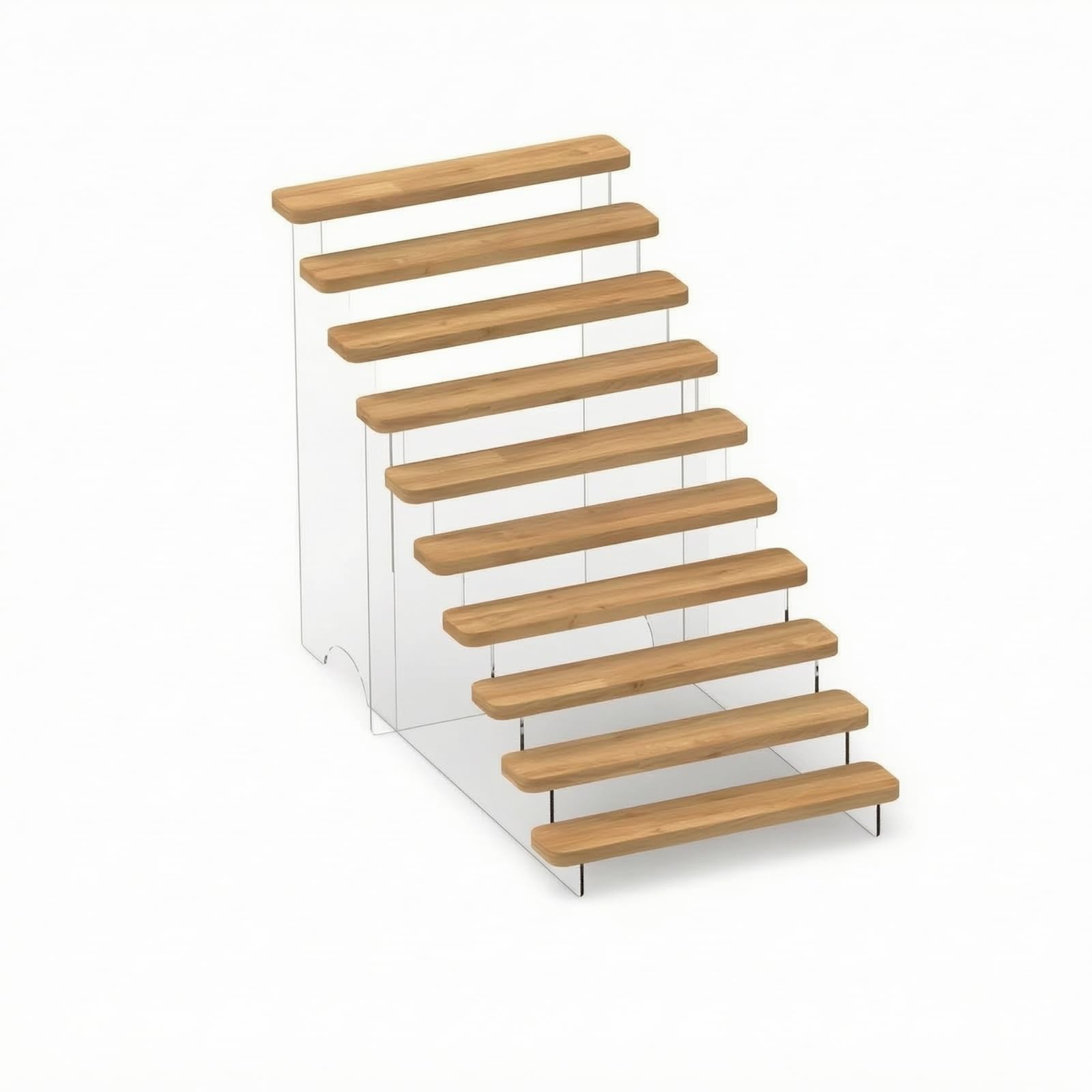 Expositor Escalonado con Soportes Acrílico Estable Estante Escalonado para perficie Plana Rack Almacenaje Escritorio para Hogar, 10 Niveles