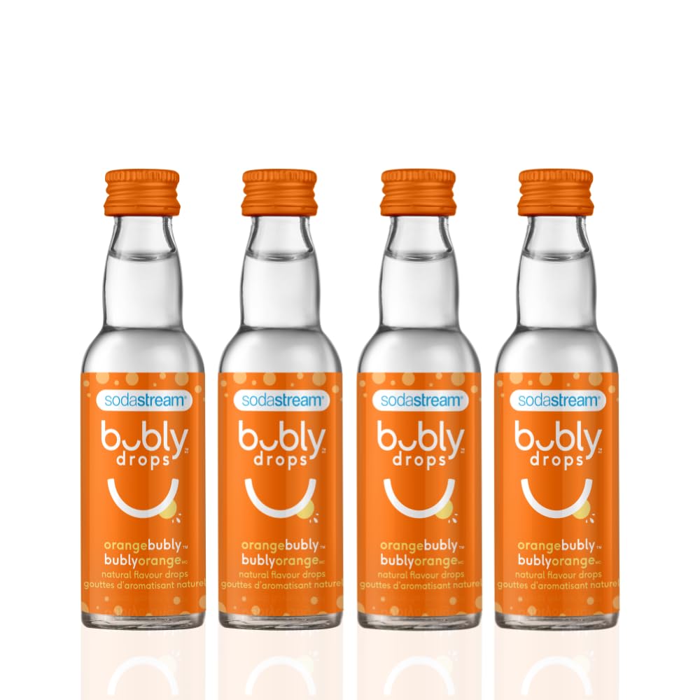 bubly™ drops Orange Flavour 40mL – 4-Pack for SodaStream Sparkling Water – No Calories, No Sweeteners