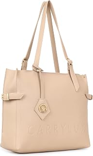 Carrylux Women's Soft PU Tote Bag | Large Single Compartment Shoulder Handbag with Adjustable Strap | Office, College & Ca... Price In India