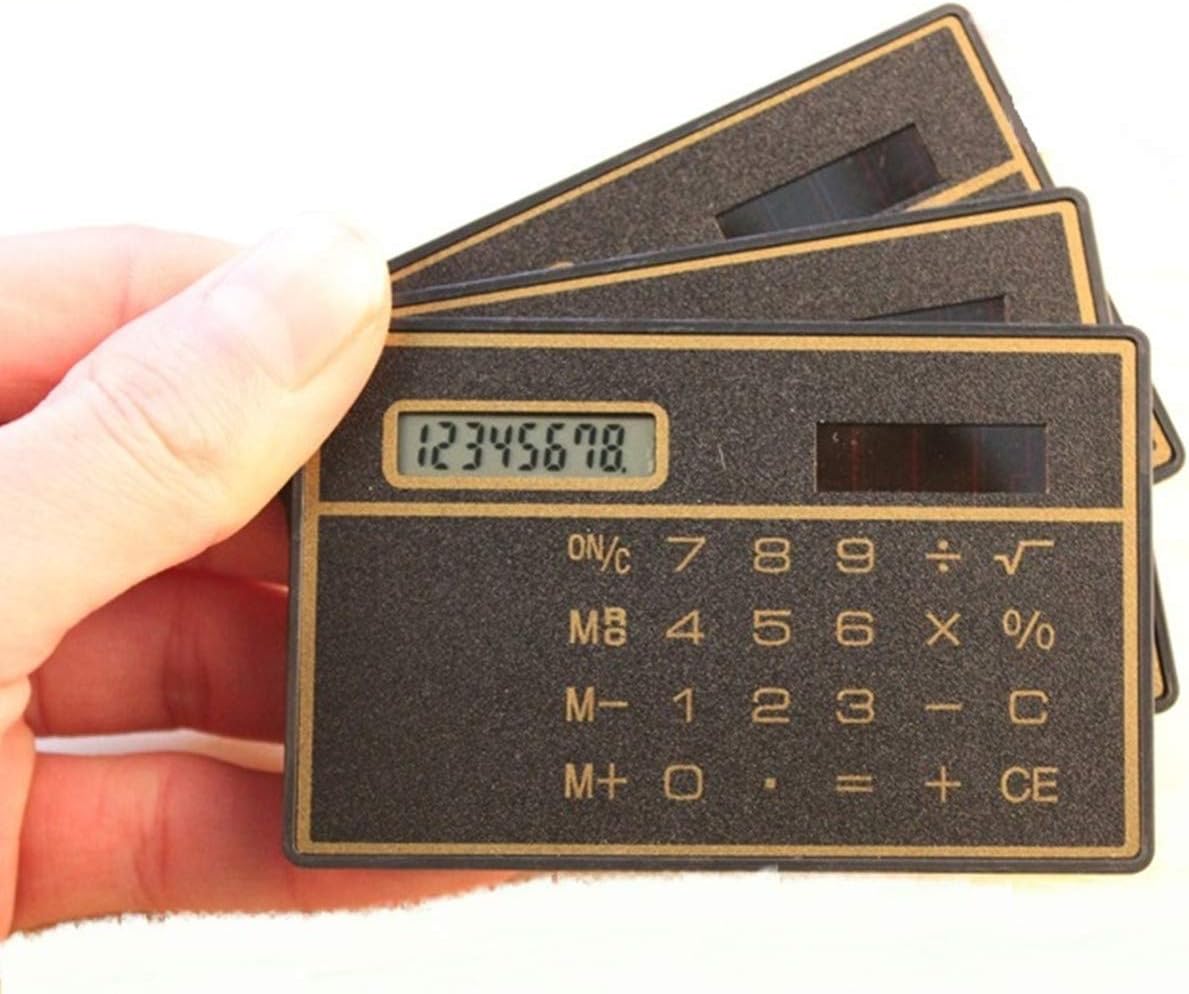 king's store 2pcs 8 Digits Ultra Thin Slim Mini Credit Card Design Solar Power Pocket Calculator