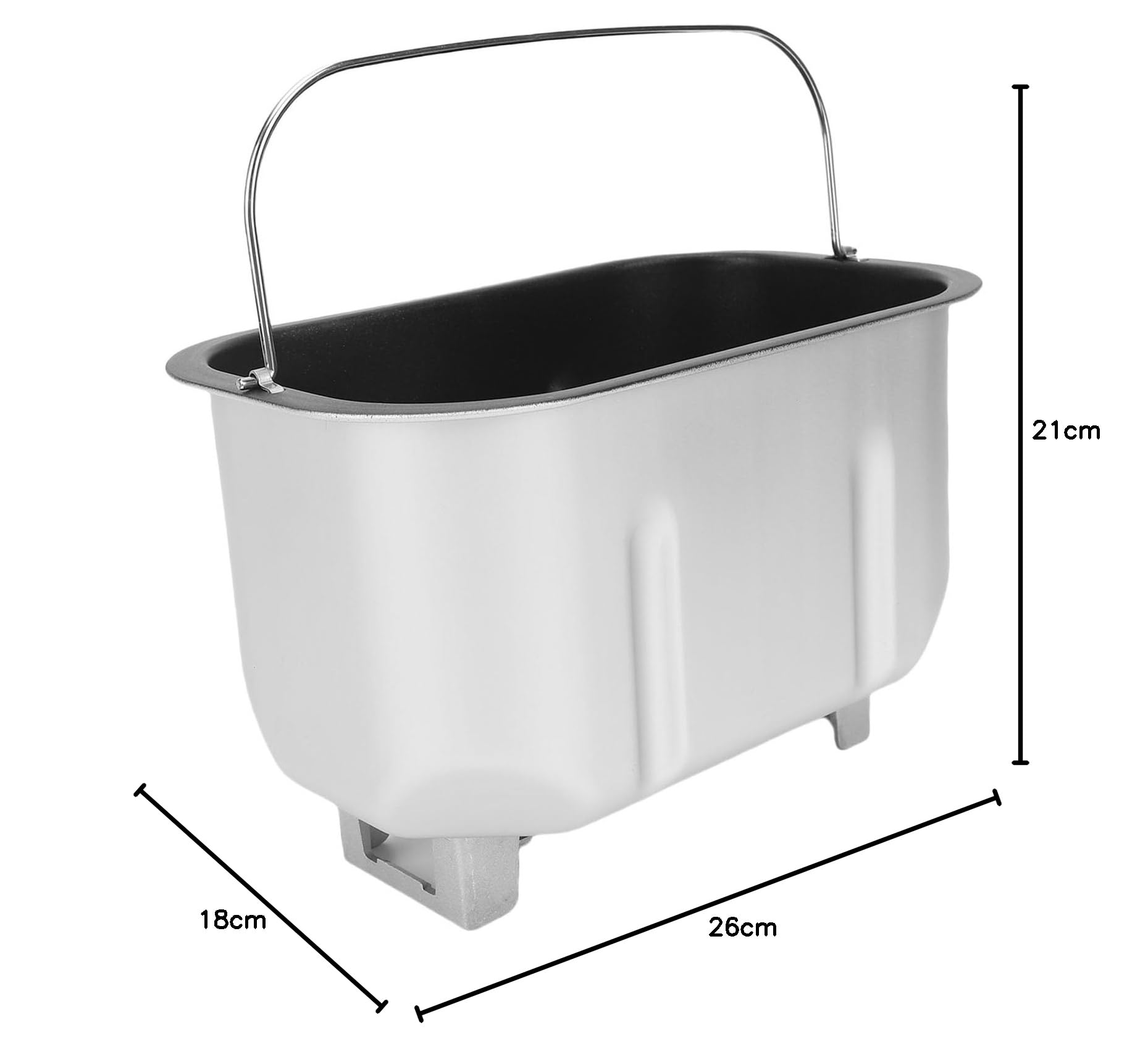 Máquina para Hacer Pan con Revestimiento Antiadherente de Acero Inoxidable, Cubo para Hornear con Doble Cubo para Mezclar Pan, para Panaderos Domésticos y Panaderías Comerciales