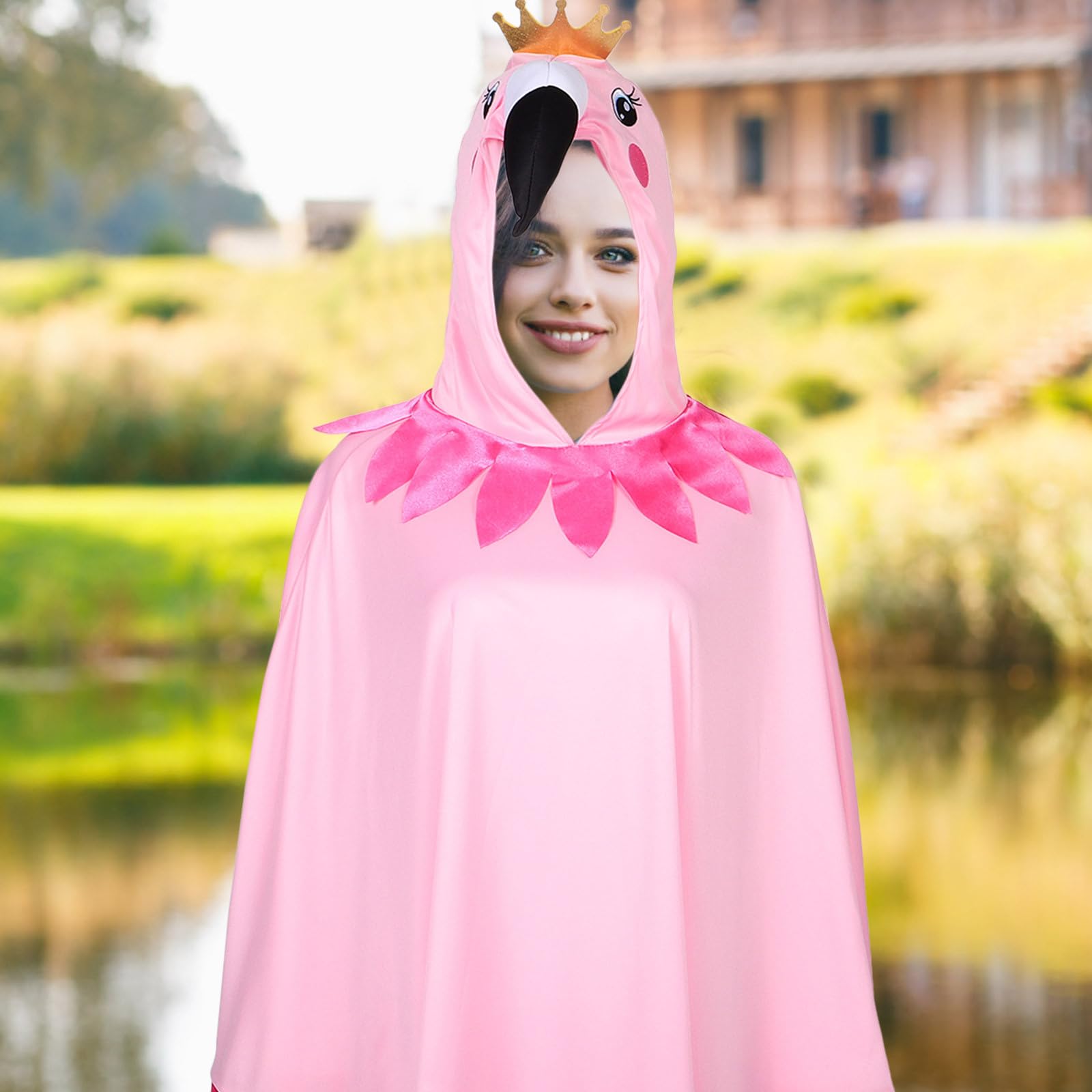 TOYANDONA Costume da Fenicottero Mantello Cappuccio, Adulti