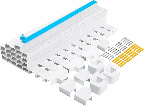 Miniatura 9 de Ocultador de cables, 157.5 pulgadas, organizador de cables para TV, corrector de cable pintable para ocultar cables montados en la pared, cubiertas