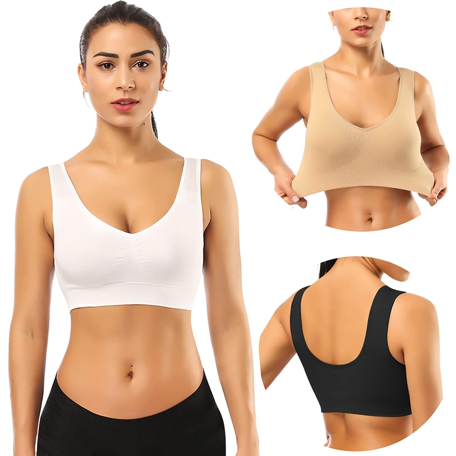 BESTENA Sports Bras for Women, Seamless Comfortable Yoga Bra with Removable Pads
