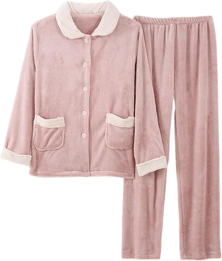 [SIGNORMOTO] パジャマ レディース メンズ 冬 もこもこ ルームウェア 前開き 長袖 上下セット 無地 着る毛布 裏起毛