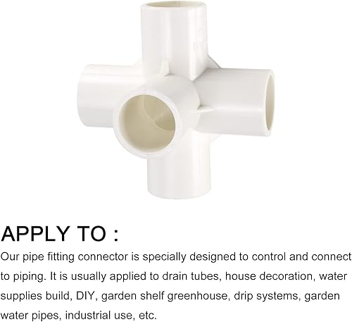 Miniatura 6 de METALLIXITY Tee - Instalación de tubería de PVC (12 pulgada), 6 piezas, accesorios de tubería de PVC de 5 vías, conector de muebles, para