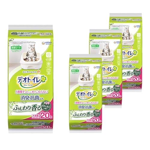 デオトイレ 消臭 抗菌 ボタニカル 香る シート 20枚×4 システムトイレ トイレシート 猫用 ユニチャーム[順次発送]