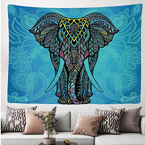 Ulticool - Elefant Bohemian Hippie Ibiza Style - Wandteppich - 200x150 cm - Poster - Verzierung - Hippie Zubehör - Dekoration - Tuch - Malerei - Raumteiler Vorhang für Bett, Wand oder Decke