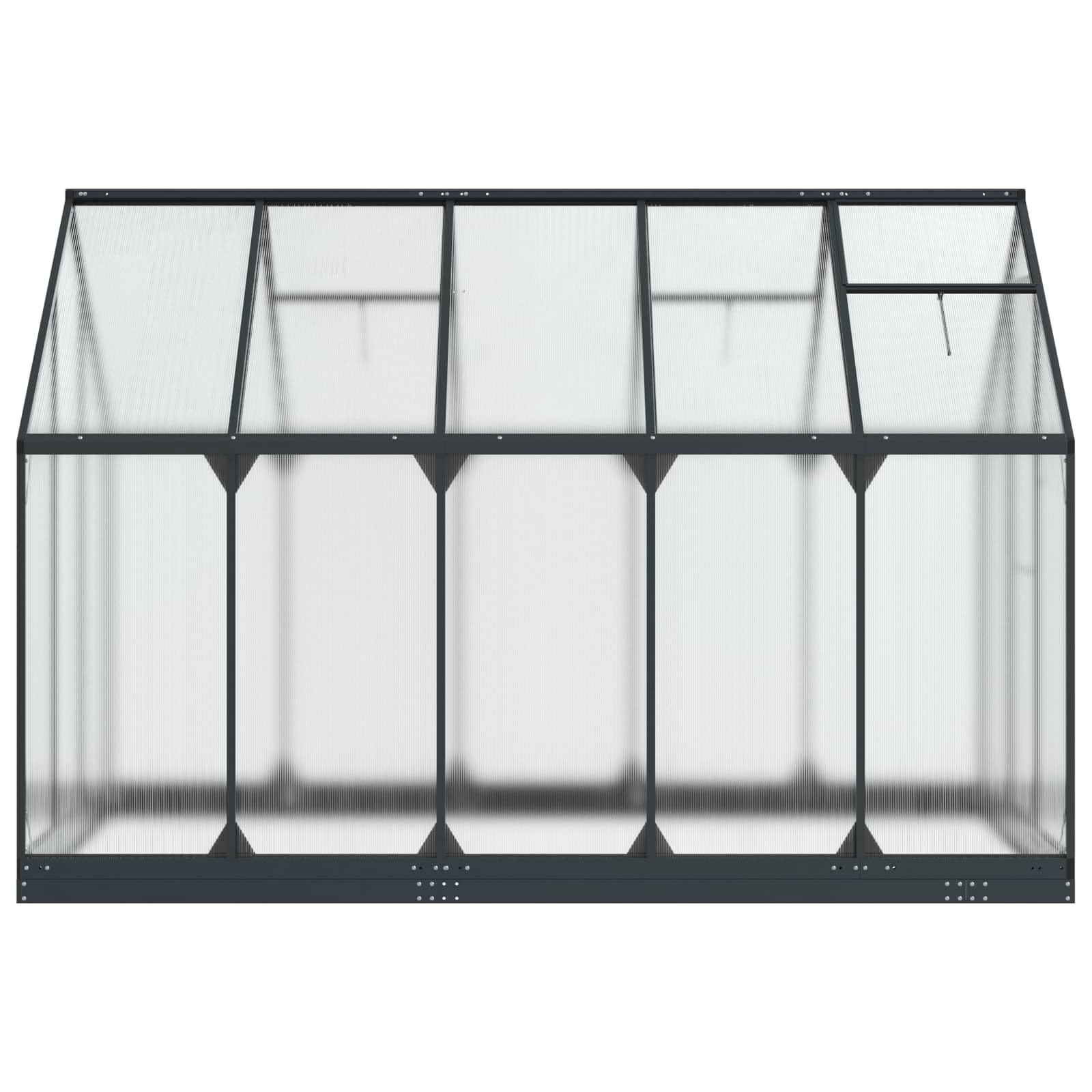 Aluminiowa szklarnia ogrodowa ocynkowana 183,5 x 303,5 x 207 cm | Regulowana wysokość, przenośna, odporna na warunki atmosferyczne, montaż 3-osobowy, kształt
