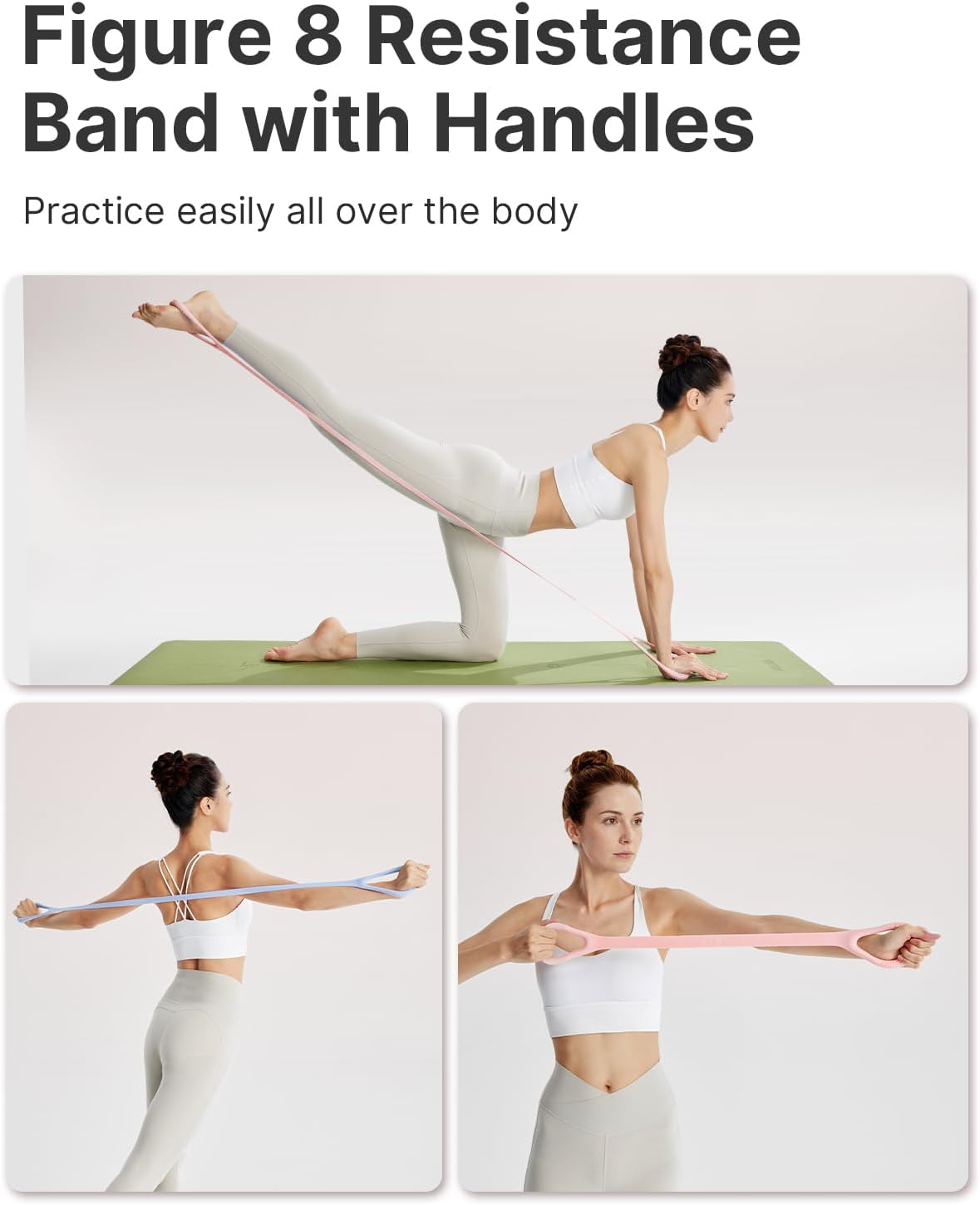YOTTOY Pilates Ring and Ball Set, Figure 8 Resistance Bands, Stretch Bands&Guide,Pilates Equipment Set for Beginners for Home Workouts Core Strength, Yoga, Physical Therapy & Rehab