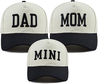 Dad Mom Papa Mama Mini Hat for Men Women, Funny Adjustable Cotton Embroidered Matching Parent-Child Baseball Cap