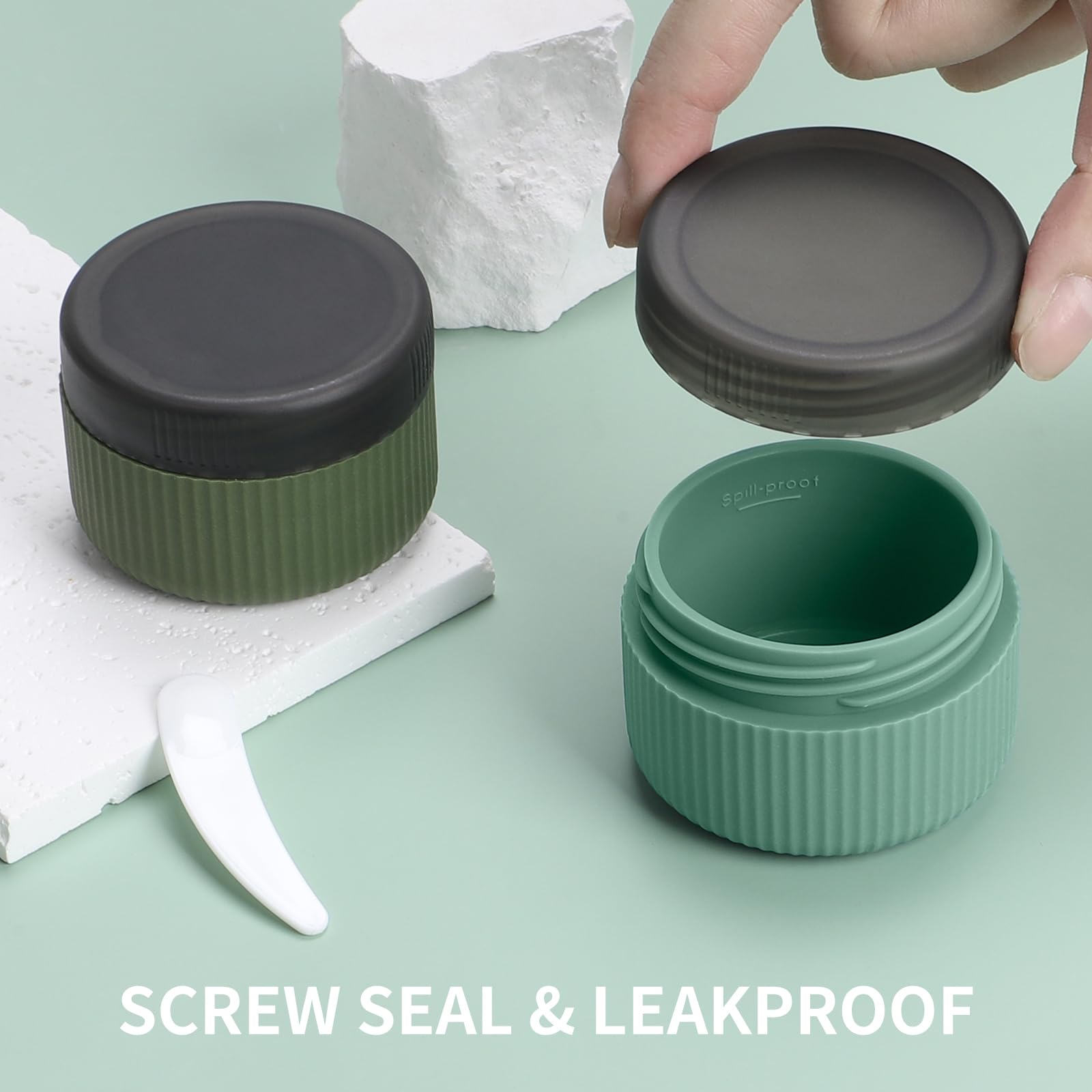 Pots De Voyage Silicone étanches - Lot De 4, Approuvés TSA - Pour Crème, Shampooing, Cosmétiques En Voyage