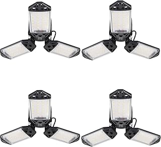 4-Pack Garage Light, 80W LED Garage Lights,8000LM 6500K Deformable LED Garage Ceiling Lights Shop Lights for Garage, Workshop, Basement，Warehouse