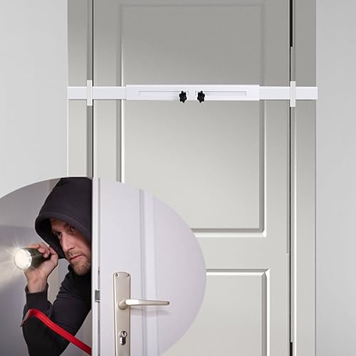 Miniatura 8 de Barra de seguridad para puerta (acero inoxidable, 2 juegos) para uso como barra de seguridad de puerta, cerradura de refuerzo de puerta, protege