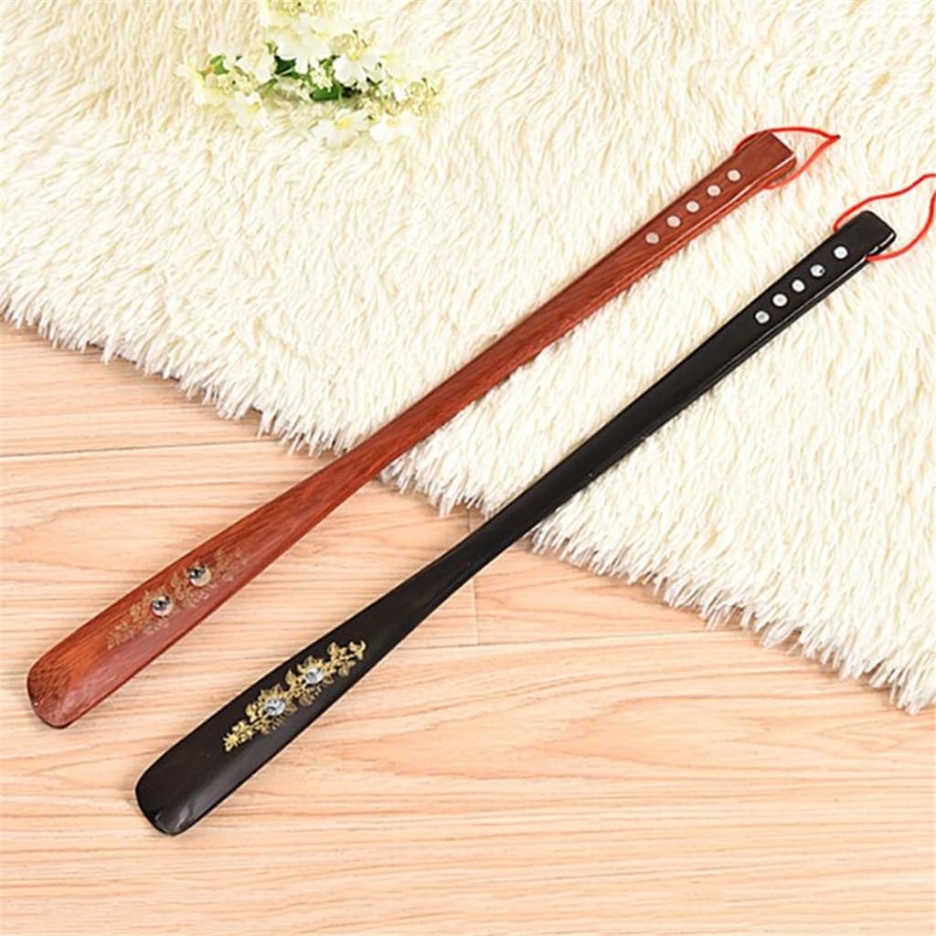 55cm Mahogany craft Wooden Shoe Horn Professional Long Handle Lifter Shoehorn