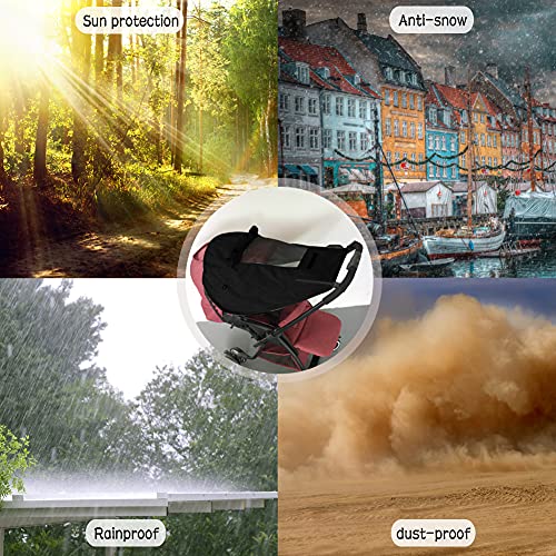 Pram Sunshade Sun Cover, Sun Shade Stroller For Baby, Universal Waterproof Stroller Sunshade Cover Anti-Uv With Viewing Window For Stroller(Black) #TOP5