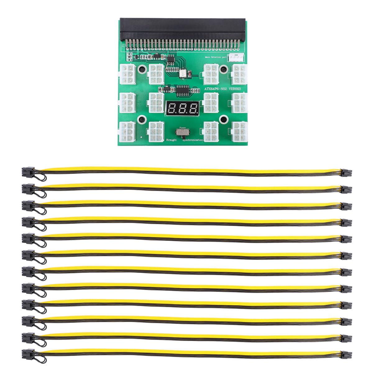 SHINEOFI Netzteil Gpu Mining Adapter 6-pin zu 8-pin Kabel aus Verzinntem Kupfer für Stabile Stromversorgung und Ersatz Defekter Kabel im Server und Computer Bergbau