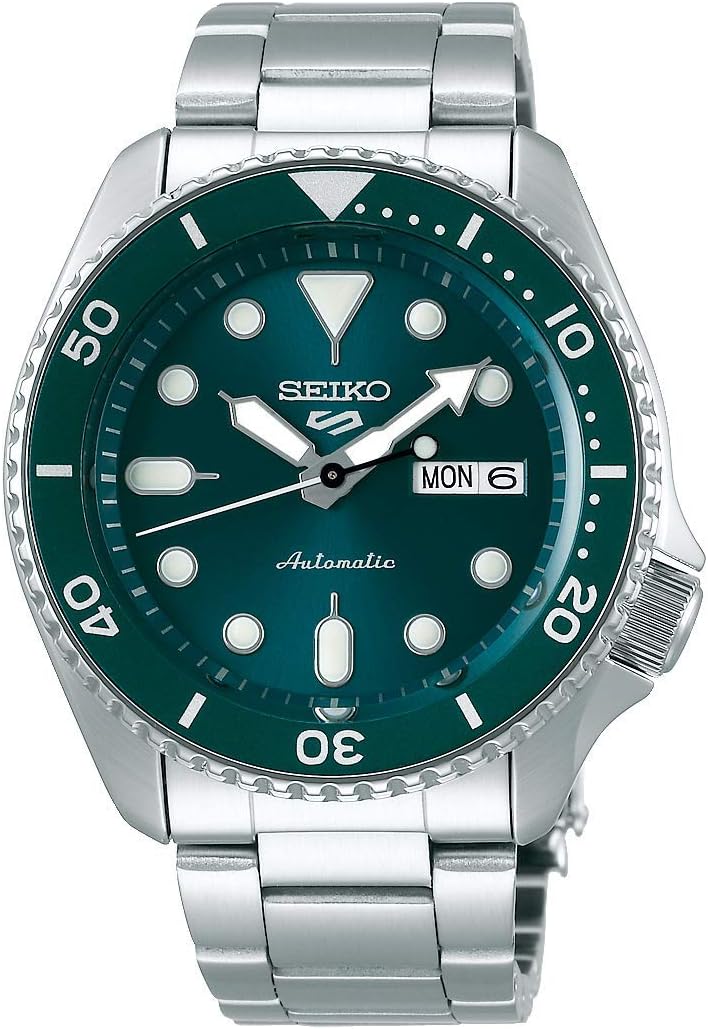 Pro | Seiko Mens SRPD61K1 Analgoue Stainless Steel Band Sport Watch, Emerald Green/Dark Silver, 1K1 2026