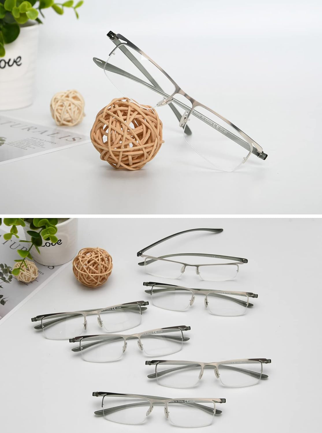 LUR READING GLASSES 3 pack Half-rim Readers
