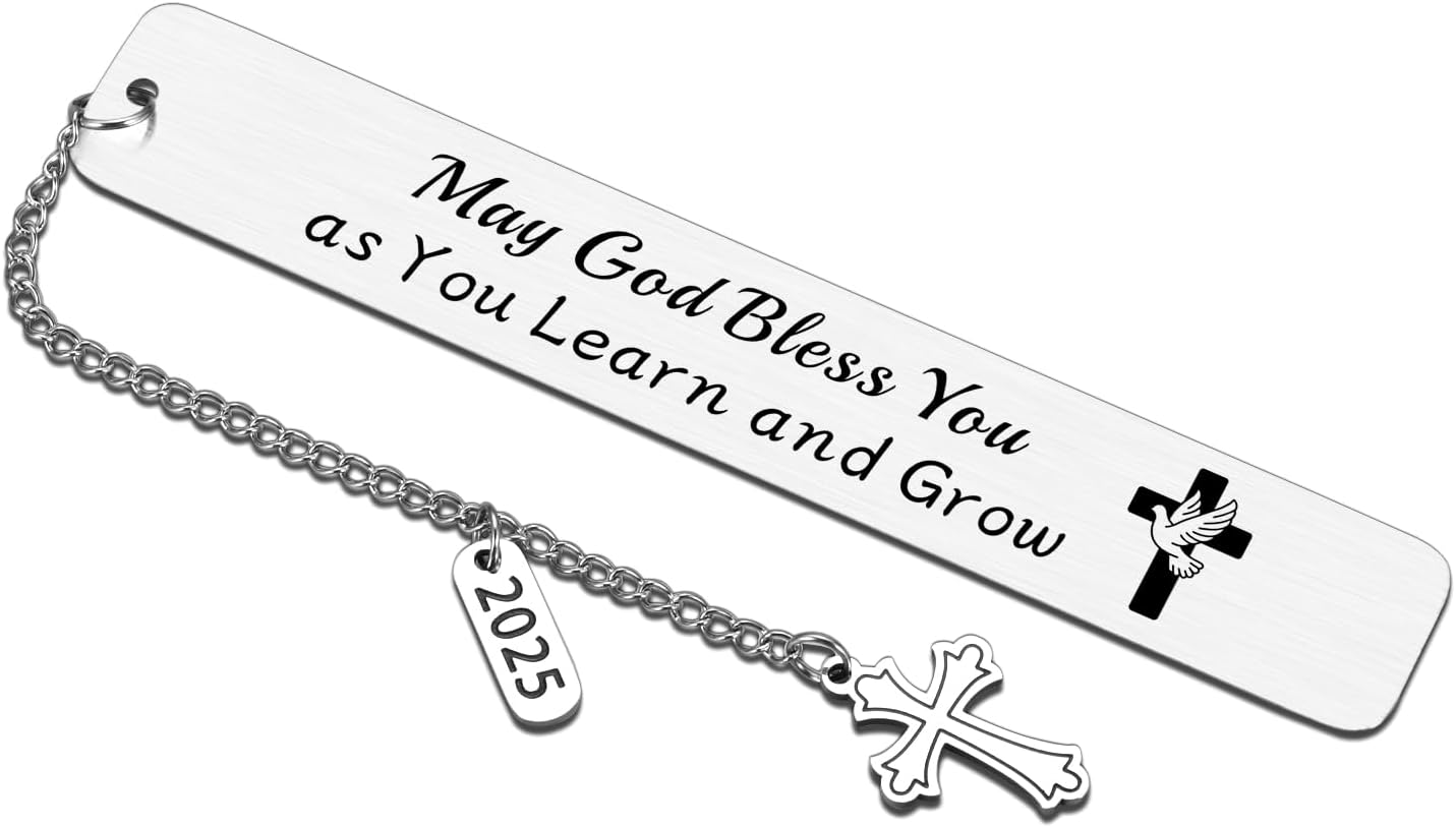 Baptism Gifts for Boys Girls Religious Gifts for Women Men Christmas Stocking Stuffers Confirmation Gifts for Teen Girls Boys First Communion Gift 2025 Graduation Christian Bookmark for Women Her