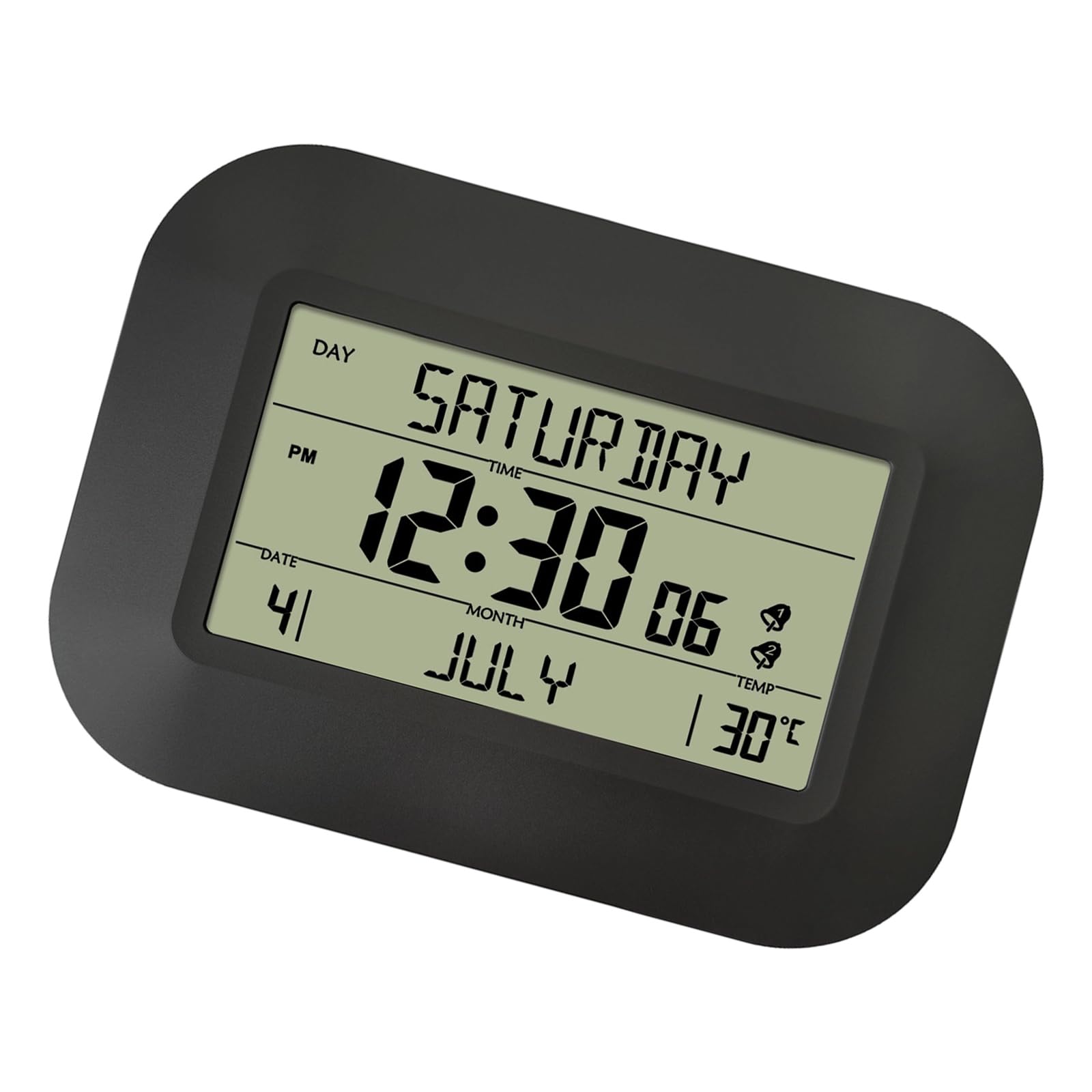 Kalttoy Contemporary Digital Clock Including Calendar and Temperature Display 2 Alarms Snoozes FunctionLCD Screen Bedsides Clock Bedsides Alarm with Temperature