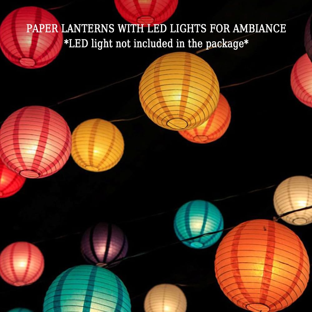 Lanterne Cinesi Di Carta Set 10 Pezzi - Decorazioni Appendibili Rosa Pesca 30cm Per Feste E Eventi - Foto 3