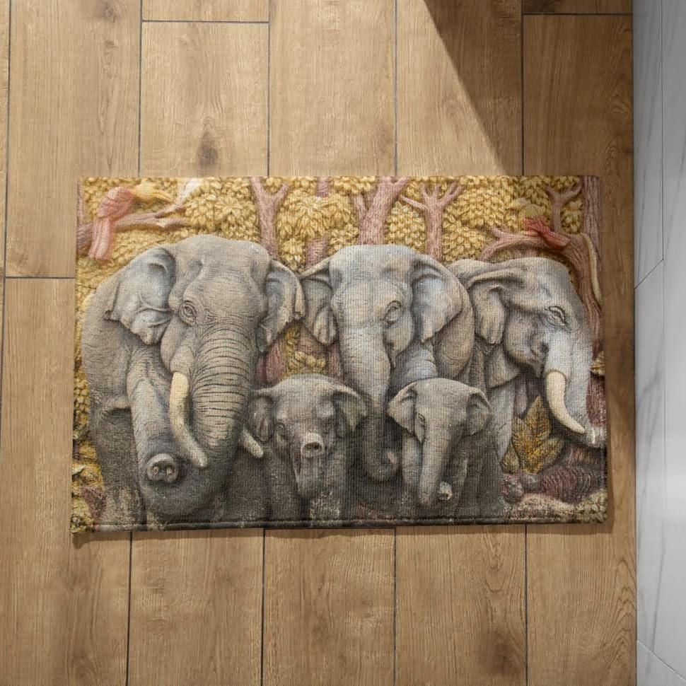 Alfombra de entrada Isdreem 50x80cm alfombrilla de ducha antideslizante con diseño de elefante