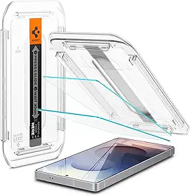 Spigen Protetor de tela de vidro temperado [GlasTR EZ FIT] projetado para Galaxy S25 Ultra [compatível com capas] - pacote com 2