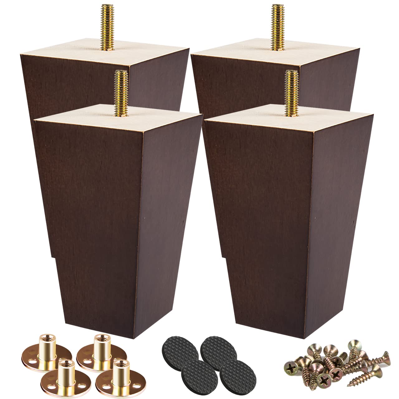 Buy 6 inch Solid Wood Furniture Legs, Btowin 4Pcs MidCentury Modern
