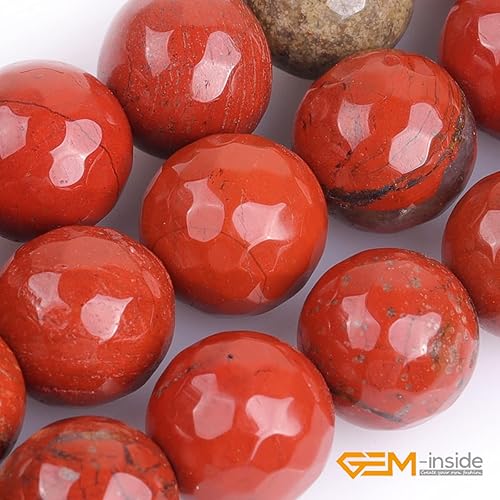 Miniatura 305 de GEM-Inside Red Orange Carnelian Gemstone Loose Beads Natural Energy Power Beads for Jewelry Making Round Faceted 8mm 15