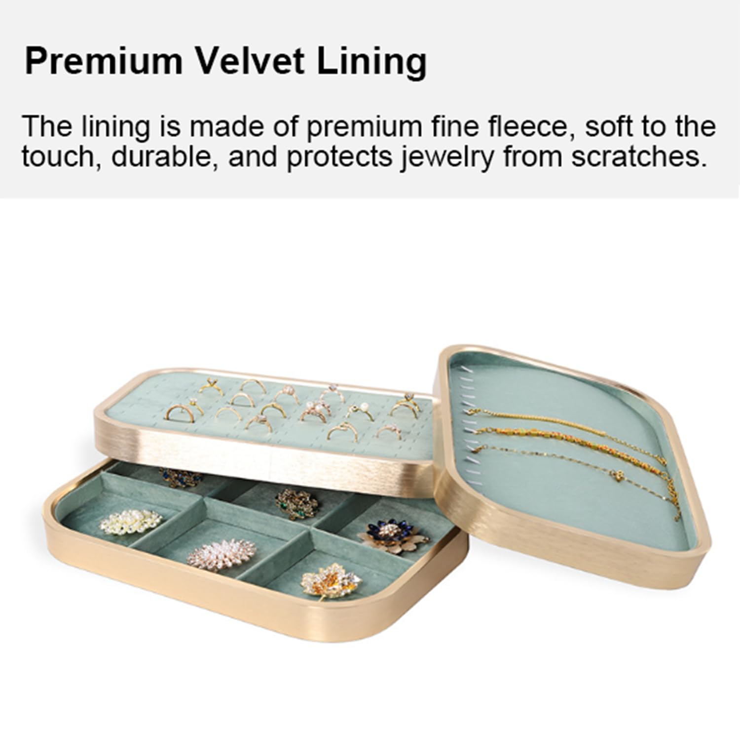 Vassoio organizer per gioielli, elegante vassoio impilabile esporre anelli | Espositore in lega di alluminio, ideale per cassetti, corridoi e comodini