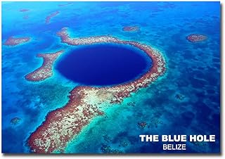 The Great Blue Hole off The coast of Belize Travel Refrigerator Magnet Size 2.5" x 3.5"