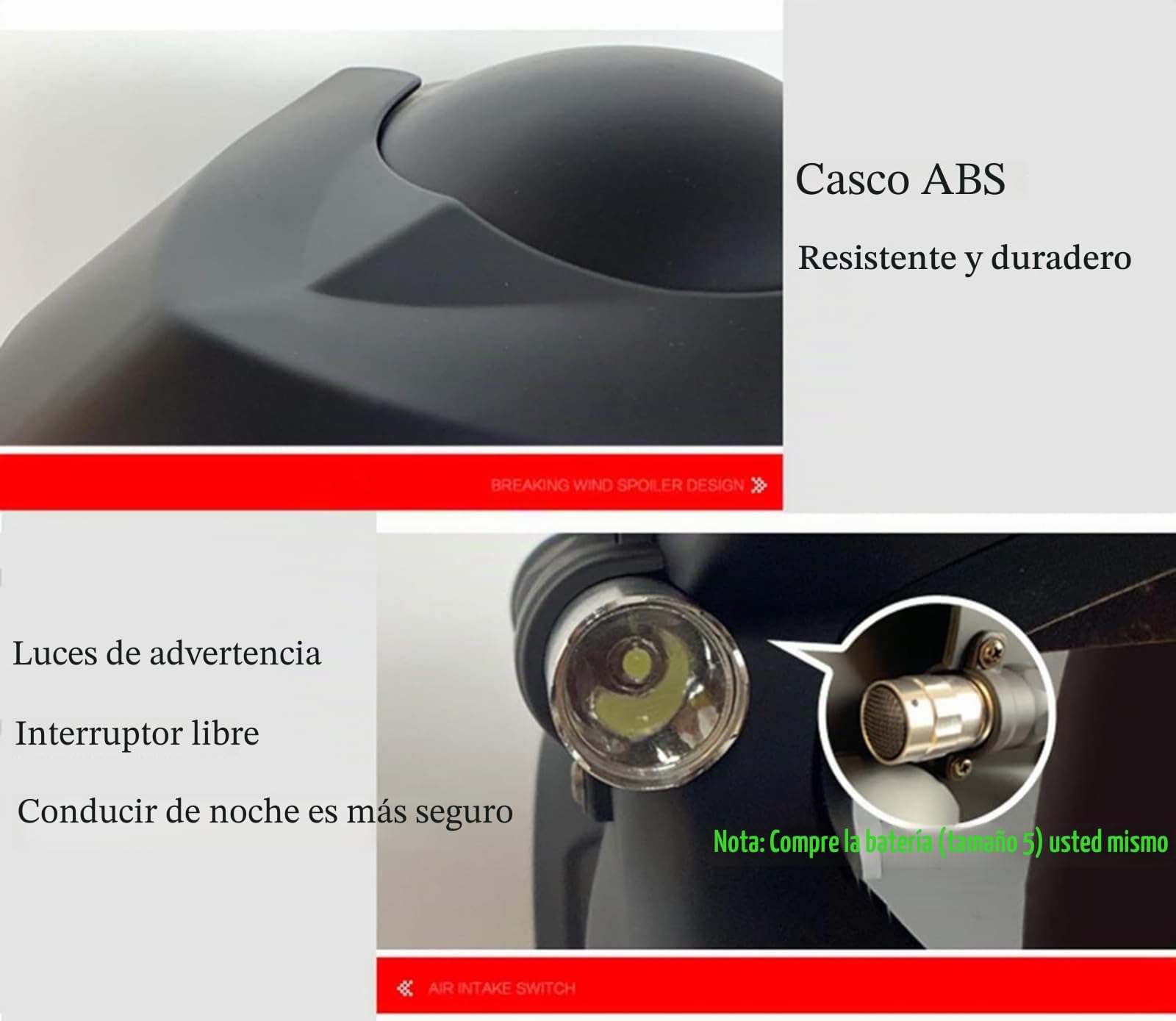 Casco Integral Motocicleta Visera Frontal Abatible Trenzas Y Luces De Advertencia Aprobado por ECE Casco Integrado Moto Personalizado Adultos Carrera Ciclomotore