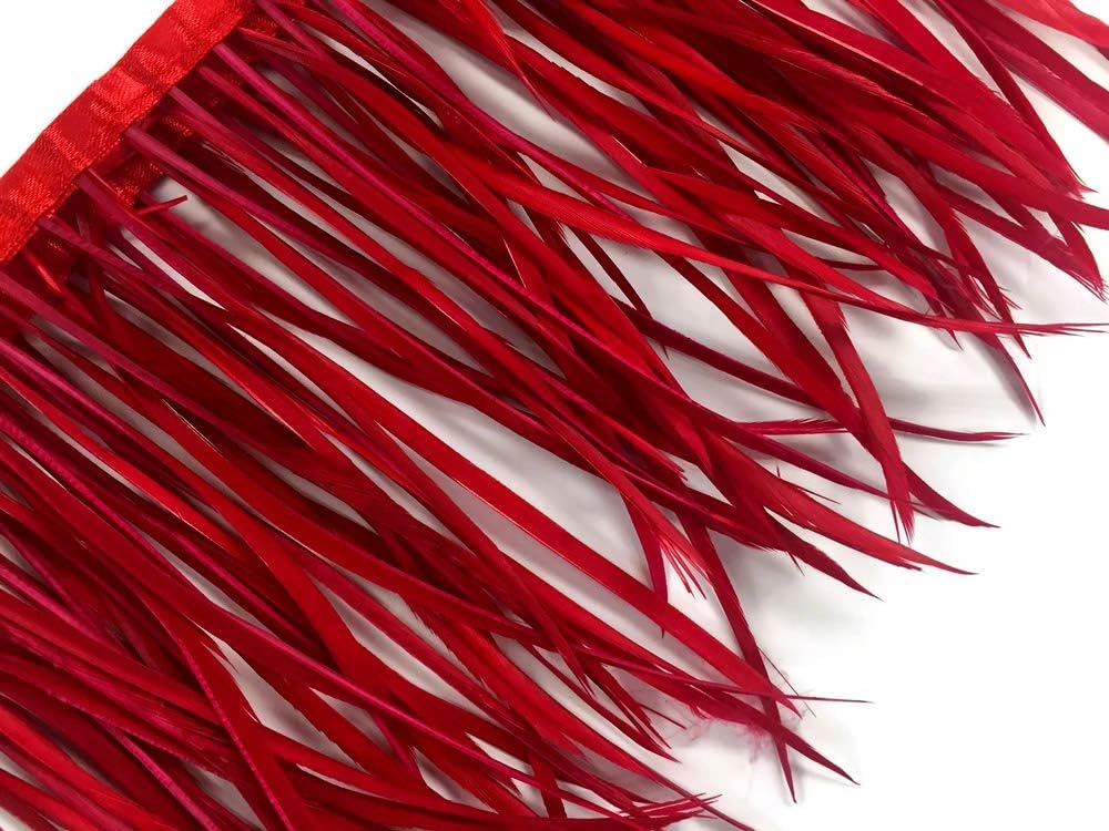 1 Yard - Red Goose Biots Stripped Wing Wholesale Feather Trim Halloween Craft Supply | Moonlight Feather